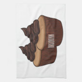 カップケーキ漫画イラストレーション キッチンタオル (縦)