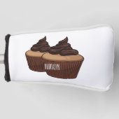 カップケーキ漫画イラストレーション ゴルフヘッドカバー (正面)