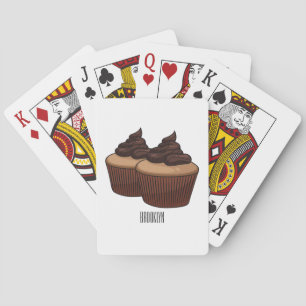 カップケーキ漫画イラストレーション トランプ