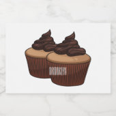 カップケーキ漫画イラストレーション フードラベル (シングルラベル)