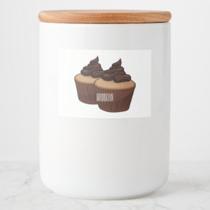 カップケーキ漫画イラストレーション フードラベル