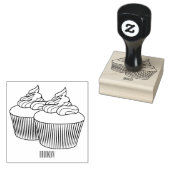 カップケーキ漫画イラストレーション ラバースタンプ (押印)