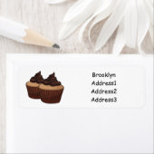 カップケーキ漫画イラストレーション ラベル (インサイチュ)