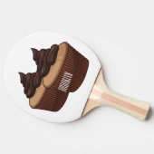 カップケーキ漫画イラストレーション 卓球ラケット (横)