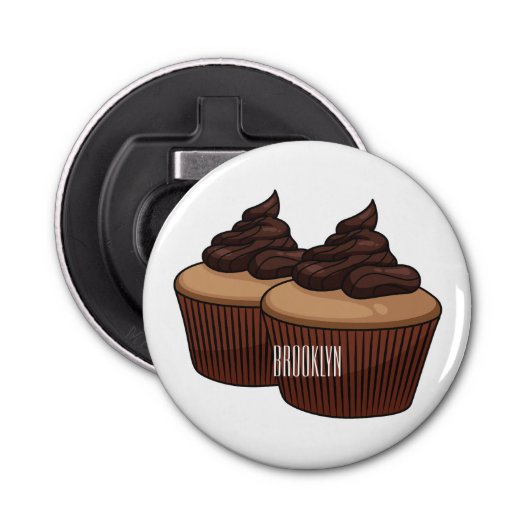 カップケーキ漫画イラストレーション 栓抜き (正面)