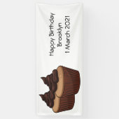 カップケーキ漫画イラストレーション 横断幕 (縦)