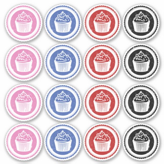 カップケーキ素朴レーベル シール (正面)