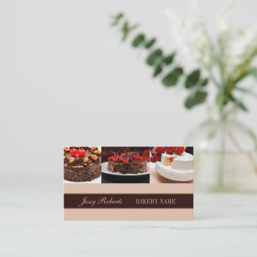 カップケーキ結婚ーズケーキケータリングパン屋 名刺 (スタンド正面)