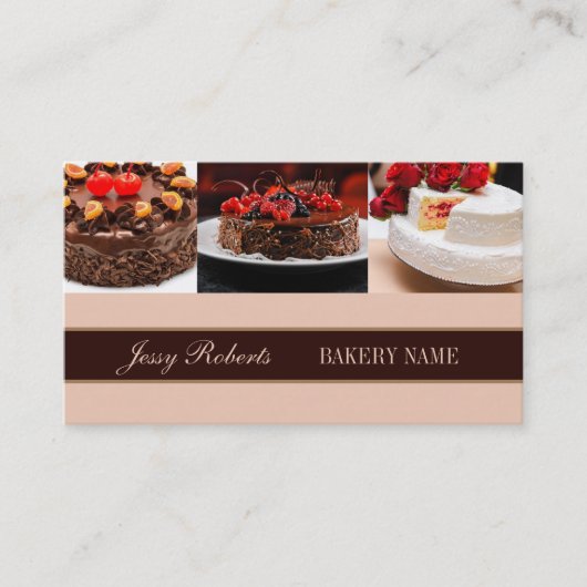 カップケーキ結婚ーズケーキケータリングパン屋 名刺 (正面)