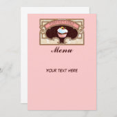 カップケーキ菓子メニューサインヴィンテージスタイル メニュー (正面/裏面)