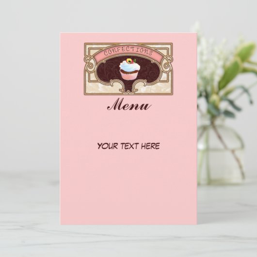 カップケーキ菓子メニューサインヴィンテージスタイル メニュー (スタンド正面)