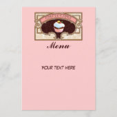 カップケーキ菓子メニューサインヴィンテージスタイル メニュー (正面)