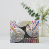 カップケーキ誕生日の願い ポストカード (スタンド正面)