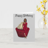 カップケーキ誕生日カード カード (黄色い花)