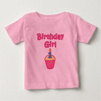 カップケーキ誕生日ガール1 ベビーTシャツ