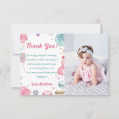 カップケーキ誕生日パーティーそう甘いお菓子 サンキューカード (正面)