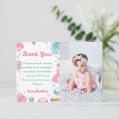 カップケーキ誕生日パーティーそう甘いお菓子 サンキューカード (スタンド正面)