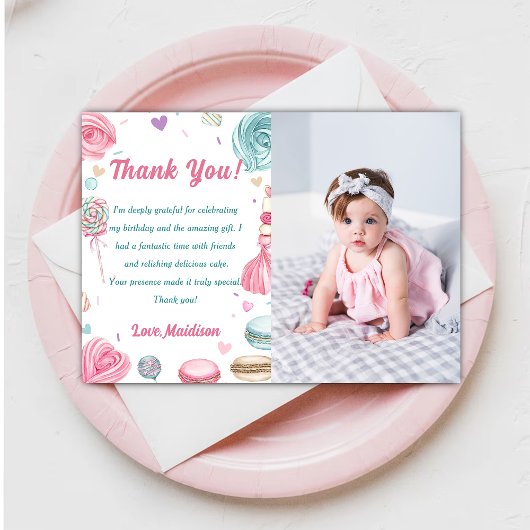 カップケーキ誕生日パーティーそう甘いお菓子 サンキューカード