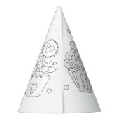 カップケーキ誕生日パーティー – カラーあなた自身のパーティー帽子 パーティーハット (裏面)