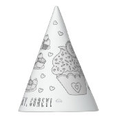 カップケーキ誕生日パーティー – カラーあなた自身のパーティー帽子 パーティーハット (右)