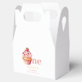 カップケーキ誕生日招待状ガールズ1st誕生日 フェイバーボックス (オープン)