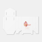 カップケーキ誕生日招待状ガールズ1st誕生日 フェイバーボックス (折り畳みなし)