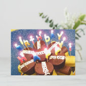 カップケーキ誕生日招待状 招待状 (スタンド正面)