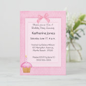 カップケーキ誕生日招待状 招待状 (スタンド正面)