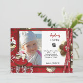 カップケーキ誕生日 招待状 (スタンド正面)