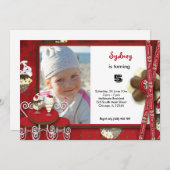 カップケーキ誕生日 招待状 (正面/裏面)