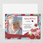 カップケーキ誕生日 招待状 (正面/裏面)