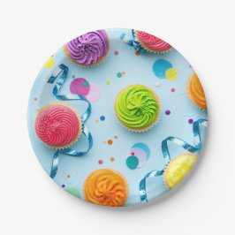 カップケーキ誕生紙プレート ペーパープレート