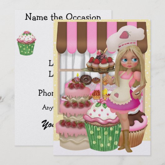 カップケーキ誰か？- SRF 招待状 (正面/裏面)