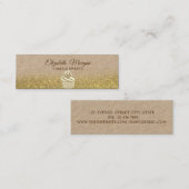 カップケーキ金ゴールドグラデーショングリッター素朴クラフト スキニー名刺 (正面/裏面)