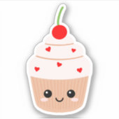 カップケーキ顔水瓶等のビニールシール シール (正面)