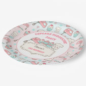 カップケーキ飾ズかわいいベーキングパーティーガール誕生日 ペーパープレート (アングル)