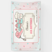 カップケーキ飾ズガールベーキングパーティー誕生日 横断幕 (縦)