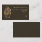 カップケーキ黒板スケッチ名刺 名刺 (正面/裏面)