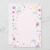 カップケーキ1st誕生日招待状- Unicorn Cupke 招待状 (裏面)