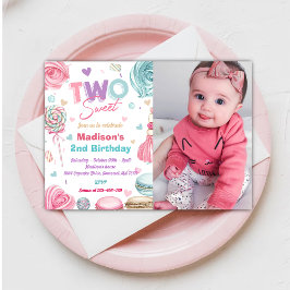 カップケーキ2nd誕生日パーティー2スイートキャンディ 招待状