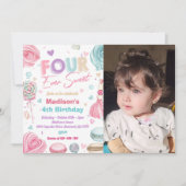 カップケーキ4thバースデーパーティー4エバーサート 招待状 (正面)