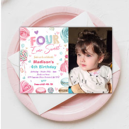 カップケーキ4thバースデーパーティー4エバーサート 招待状