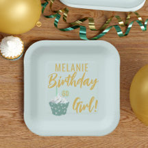 カップケーキ60th誕生日ガールパーティー紙プレート