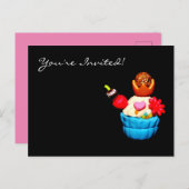 カップケーキ インビテーションポストカード (正面/裏面)