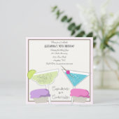 カップケーキ&カクテル誕生日招待状 招待状 (スタンド正面)