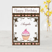 カップケーキ カード (黄色い花)