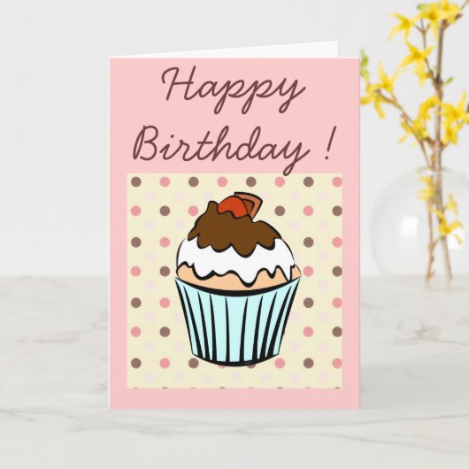 カップケーキ カード (黄色い花)