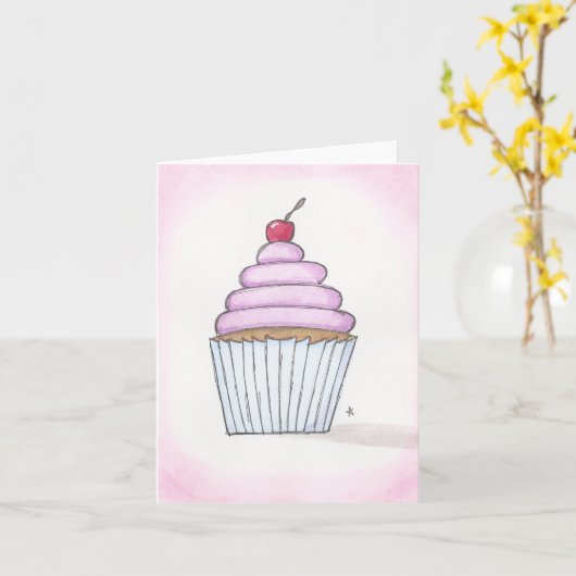 カップケーキ カード (黄色い花)