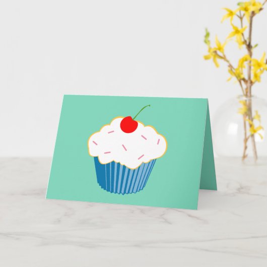 カップケーキ カード (黄色い花)