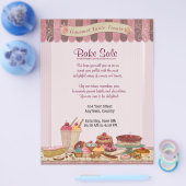 カップケーキ、ケーキとお菓子ベイクセールフライヤー チラシ (シングル)